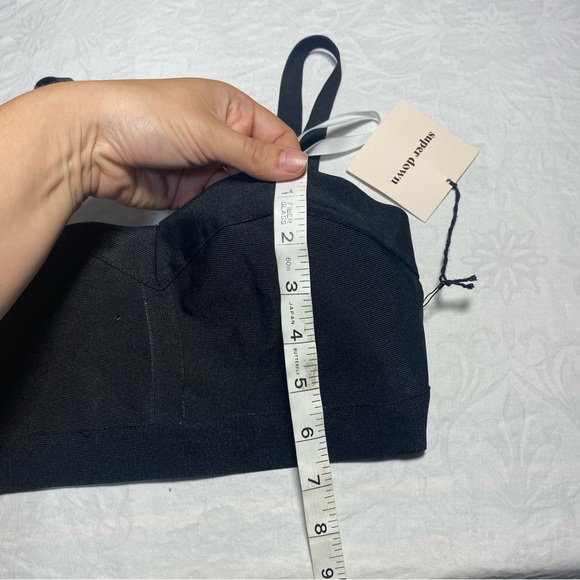 NWT Superdown 🖤 Bandage Fabric Bralette Crop Top Small Shoulder Strap Stretchy - Picture 2 of 8